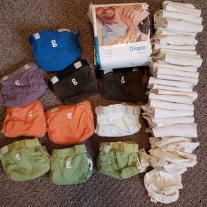 Cloth Diaper lot - 10 G Diapers with inserts & extras - size small